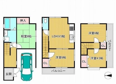 ☆３階建４ＬＤＫ
☆駐車１台可

