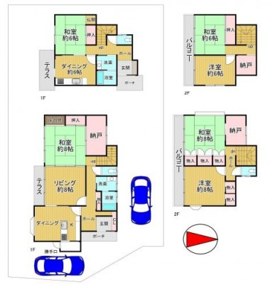☆閑静な住宅街
☆２世帯住宅
☆駐車２台可