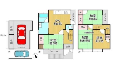 ☆駐車２台可（普通車・軽自動車）
☆南向きで陽当り良好
